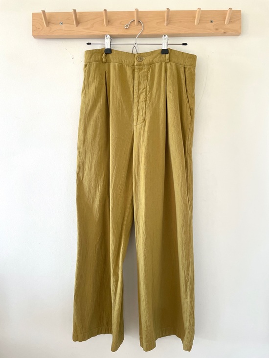 LACAUSA Pants - Lacausa Relaxed Wide Leg Trouser Pant Crop Size 6 - Mustard